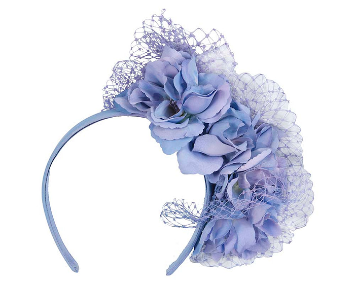 Flower headband with netting by Cupids Millinery - Hats From OZ