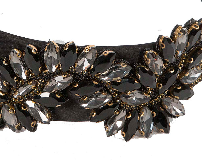 Black crystal headband by Cupids Millinery CU582 - Hats From OZ