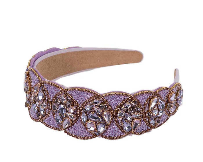 Lilac crystal headband by Cupids Millinery CU589 - Hats From OZ