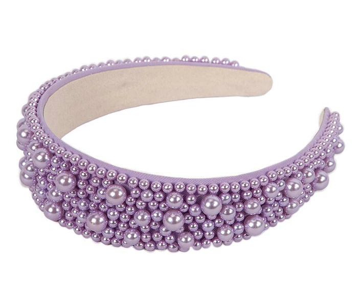 Lilac pearl fascinator headband by Cupids Millinery CU593 - Hats From OZ
