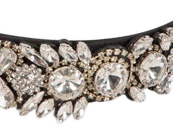 Black and white crystal headband by Cupids Millinery CU594 - Hats From OZ