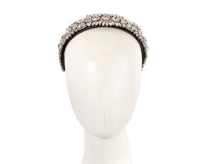 Black and white crystal headband by Cupids Millinery CU594 - Hats From OZ