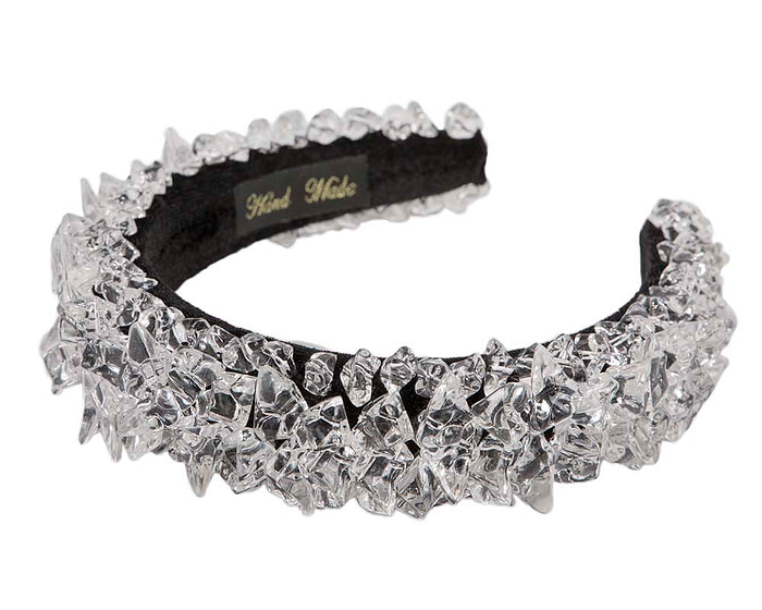 Black & white crystal headband by Cupids Millinery CU596 - Hats From OZ