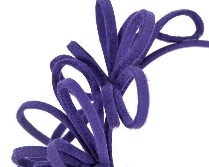 Purple felt winter fascinator by Max Alexander - Hats From OZ