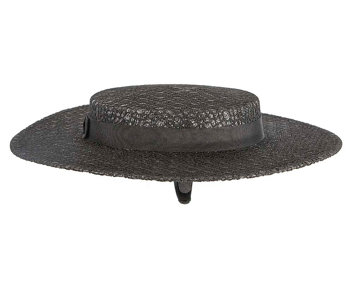 Black lace covered boater hat by Max Alexander - Hats From OZ