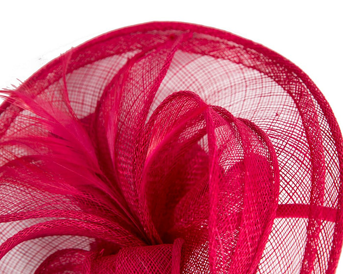 Red sinamay racing fascinator by Max Alexander - Hats From OZ