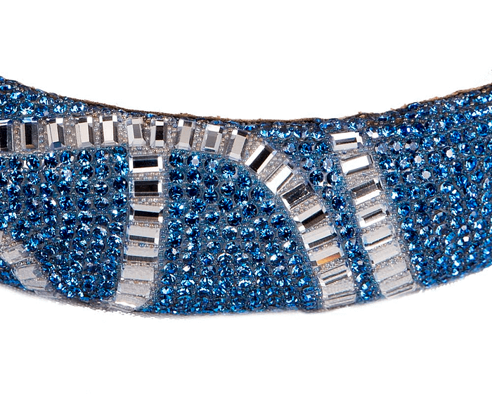 Blue and silver fascinator headband - Hats From OZ