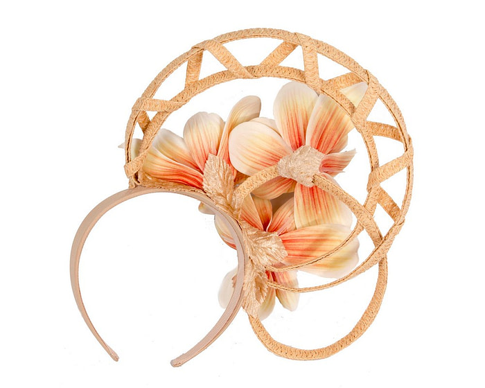Bespoke nude flower fascinator by Fillies Collection - Hats From OZ