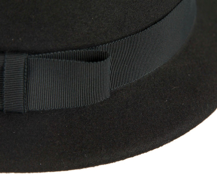Black short brim felt ladies fedora hat - Hats From OZ