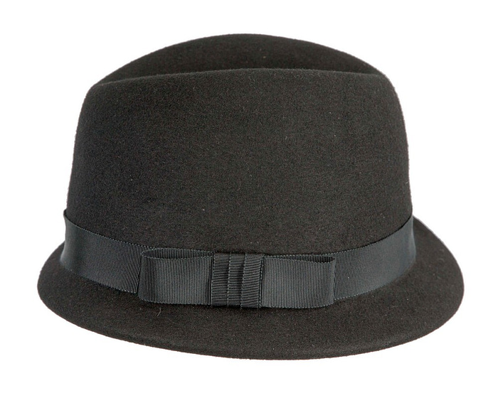 Black short brim felt ladies fedora hat - Hats From OZ