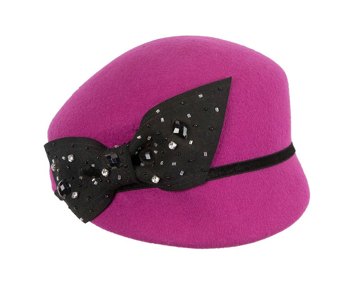 Fuchsia felt ladies hat by Max Alexander - Hats From OZ