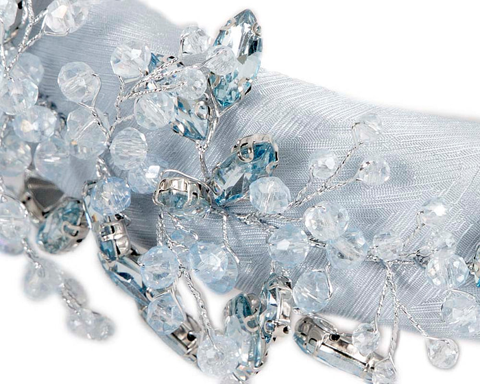 Light Blue crystals fascinator headband by Cupids Millinery - Hats From OZ