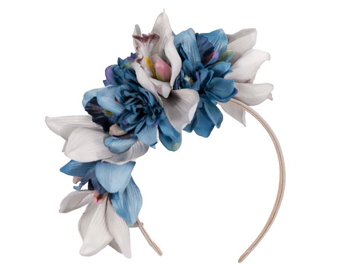 Hand made exclusive blue fascinator headband - Hats From OZ