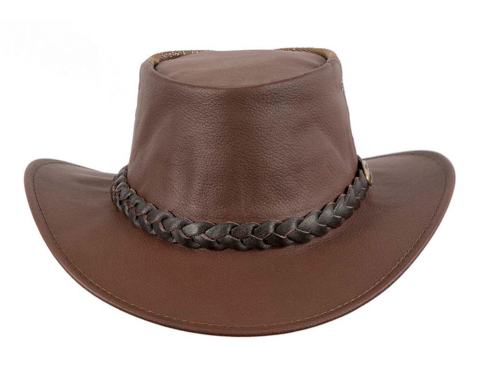 Brown Australian Kаngаrоо Leather Cooler Jacaru Hat - Image 6