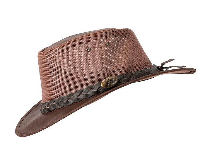 Brown Australian Kangaroo Leather Cooler Jacaru Hat - Hats From OZ