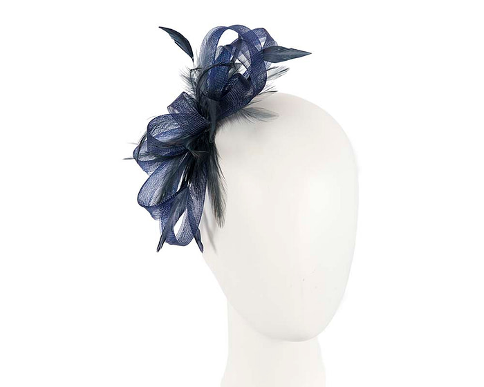 Custom made navy fascinator by Cupids Millinery