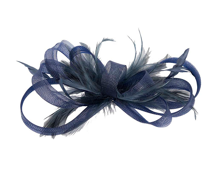 Custom made navy fascinator by Cupids Millinery - Image 2