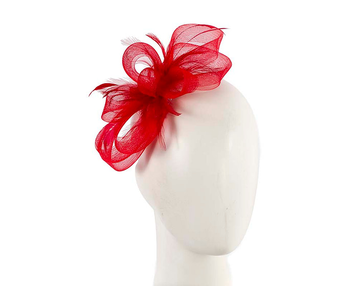 Custom made red fascinator by Cupids Millinery