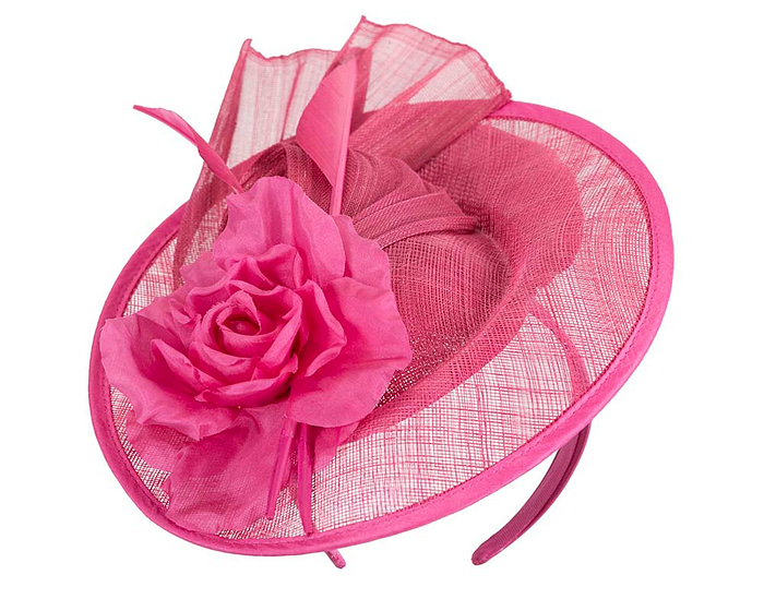 Large fuchsia racing fascinator - Image 2