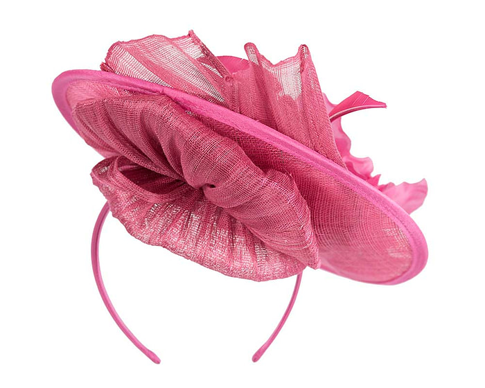 Large fuchsia racing fascinator - Hats From OZ