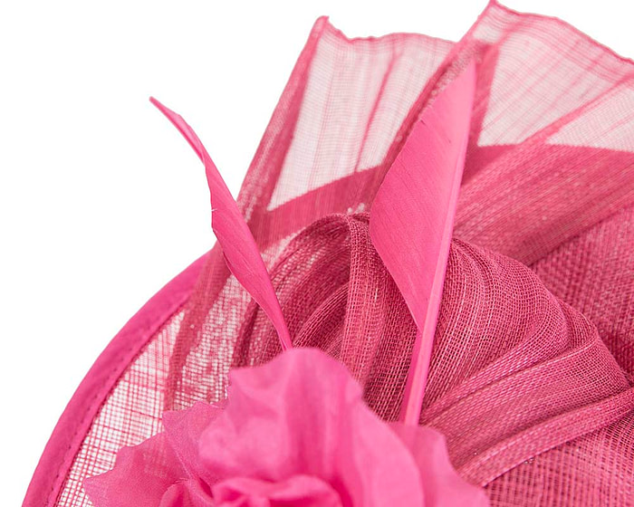 Large fuchsia racing fascinator - Hats From OZ