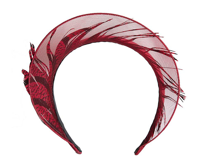 Exclusive red feather crown fascinator - Image 4