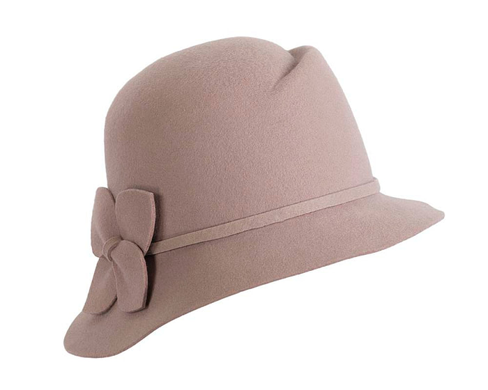 Wide brim ladies winter felt grey fashion hat - Image 2