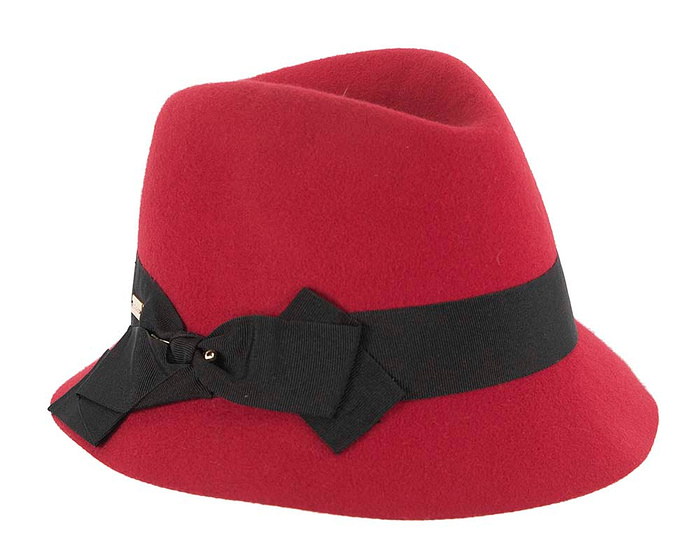 Red winter fashion trilby hat by Betmar NY - Hats From OZ