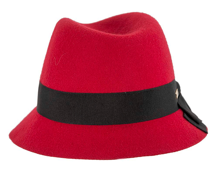 Red winter fashion trilby hat by Betmar NY - Image 5