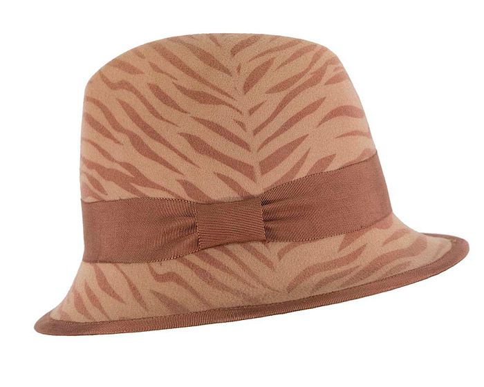 Animal print winter felt winter fedora hat by Cupids Millinery - Image 3