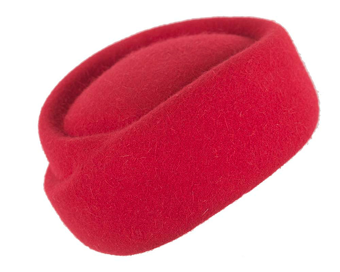 Red winter felt stewardess hat by Cupids Millinery - Image 6