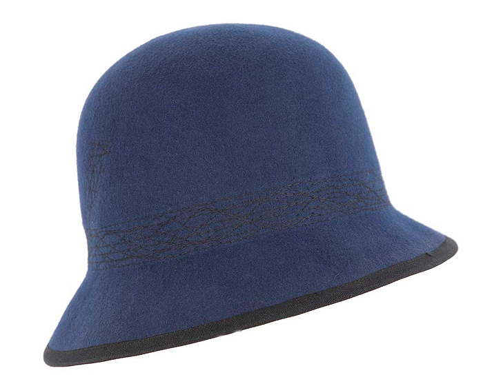 Navy ladies winter bucket hat by Cupids Millinery - Hats From OZ