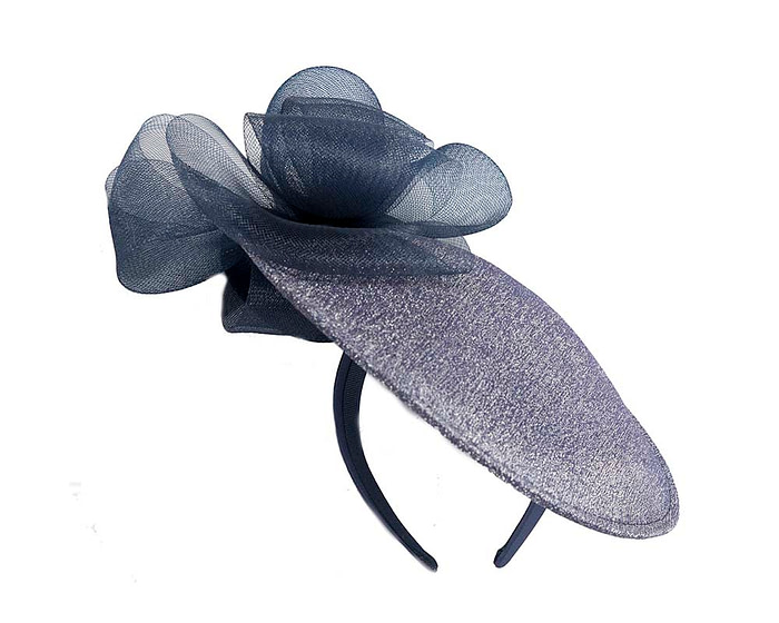 Large designers navy fascinator by Cupids Millinery - Hats From OZ