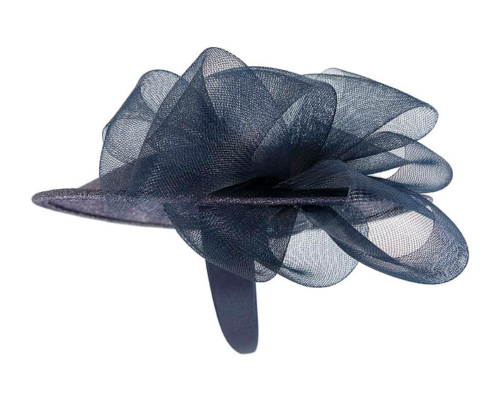 Large designers navy fascinator by Cupids Millinery - Image 3