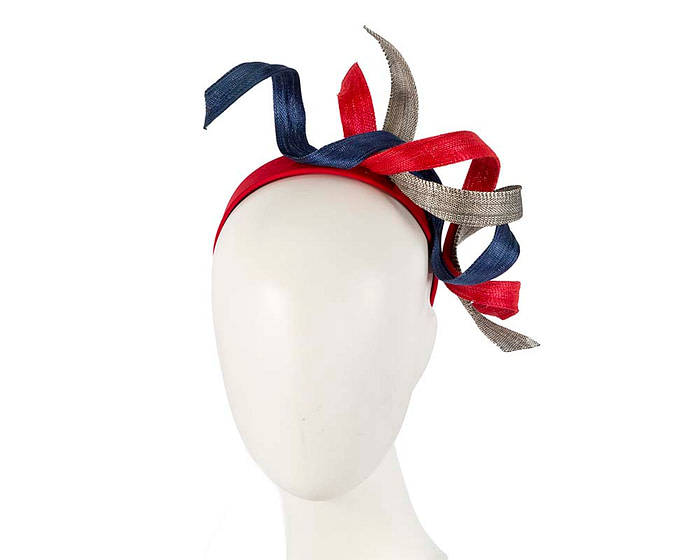 Red blue and silver exclusive fascinator