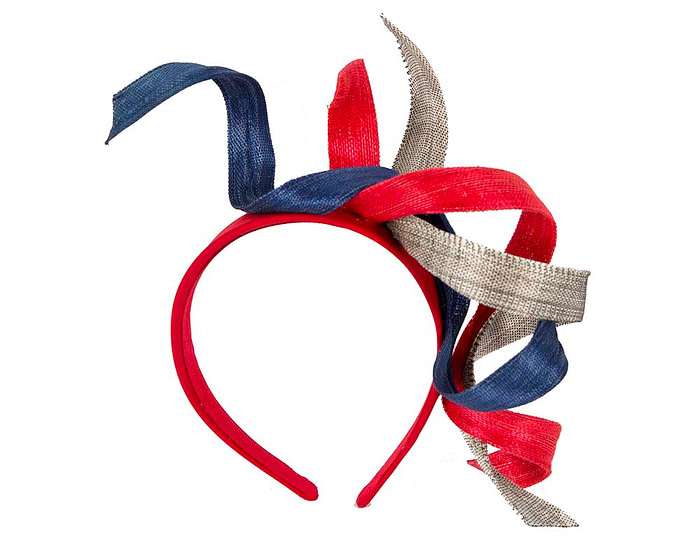 Red blue and silver exclusive fascinator - Image 2