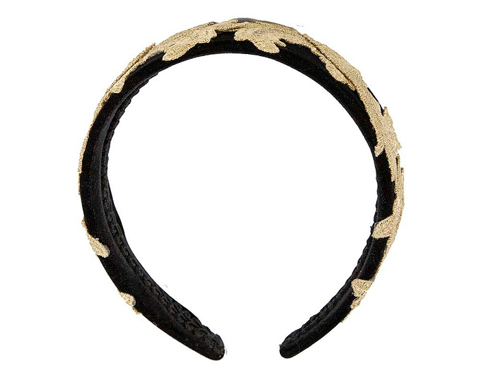 Bespoke black & gold headband by Cupids Millinery - Image 2