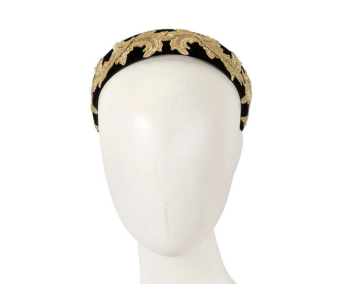 Bespoke black & gold headband by Cupids Millinery