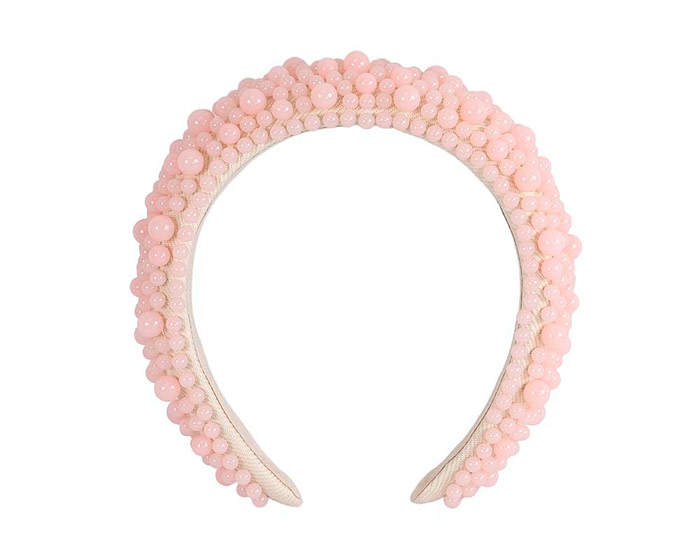 Light pink bead fascinator headband by Cupids Millinery - Image 2