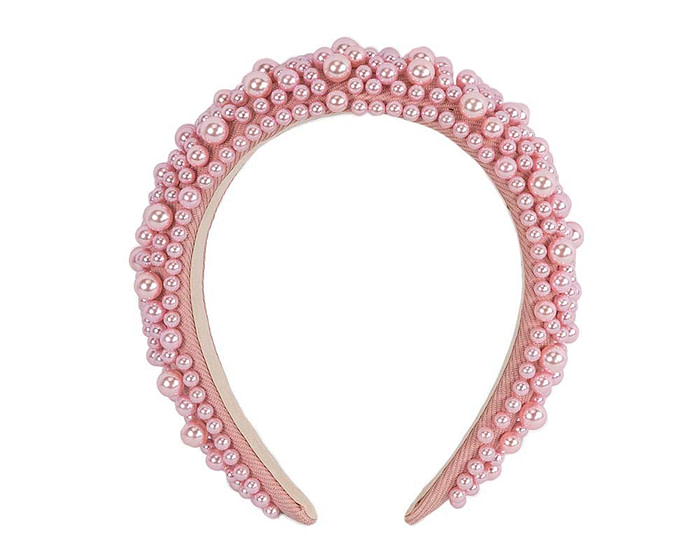 Pink pearl fascinator headband by Cupids Millinery - Image 2