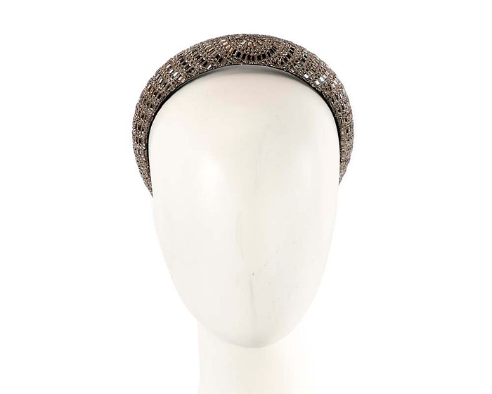 Black crystal covered fascinator headband by Max Alexander