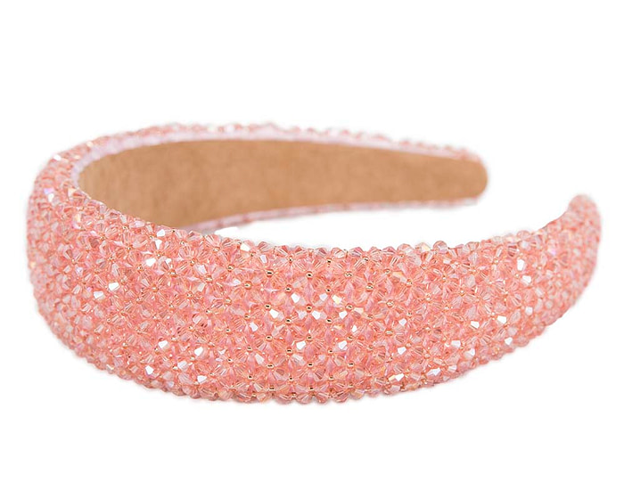 Pink crystals fascinator headband by Cupids Millinery CU441 - Image 4