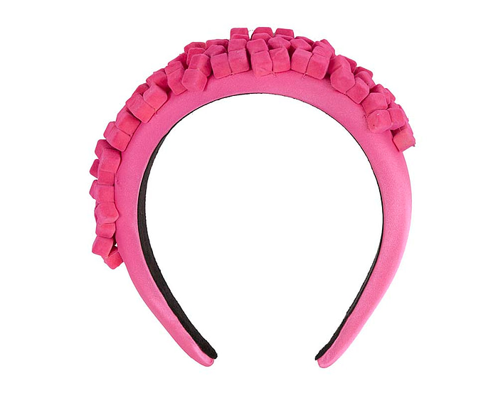 Unique fuchsia fascinator headband by Cupids Millinery - Image 2