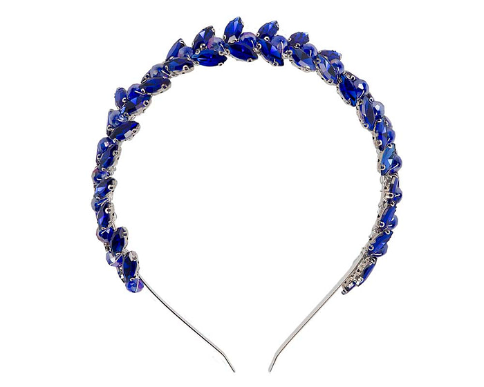 Petite blue crystal headband fascinator - Image 2