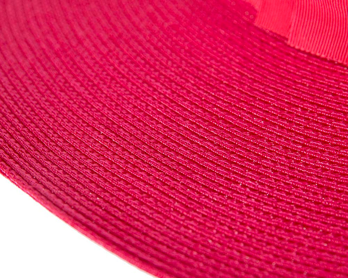 Wide brim fuchsia boater hat - Image 4