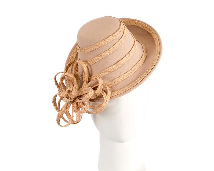 Exclusive beige winter fascinator by Cupids Millinery - Hats From OZ