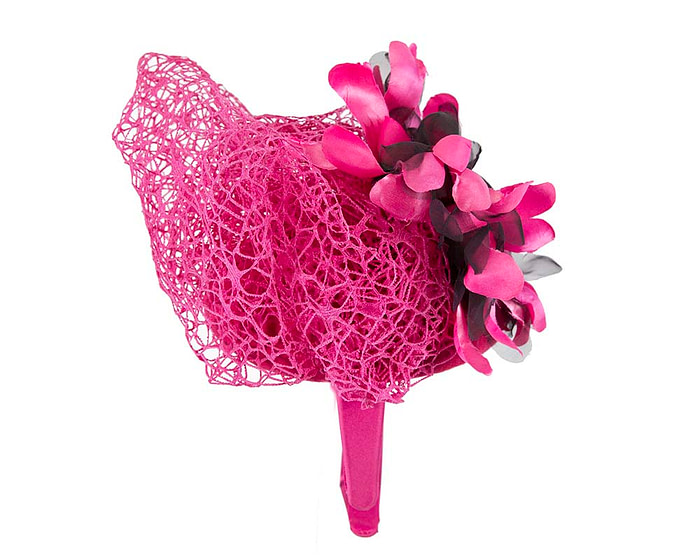 Bespoke fuchsia winter racing fascinator - Image 4