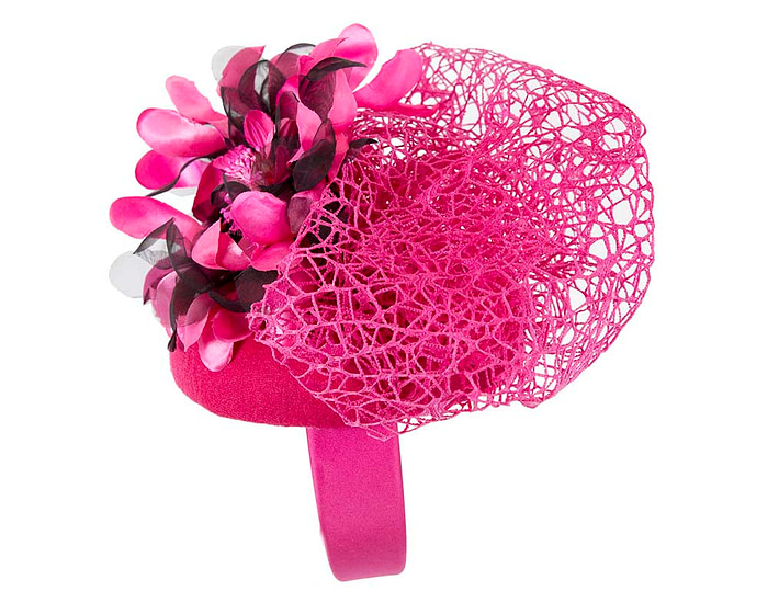 Bespoke fuchsia winter racing fascinator - Image 3