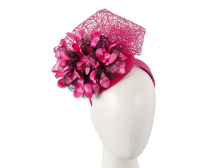 Bespoke fuchsia winter racing fascinator