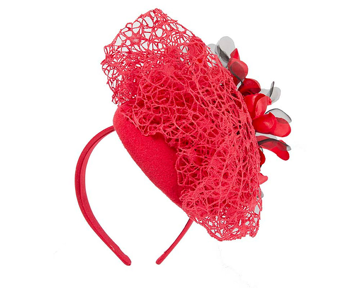 Bespoke red winter racing fascinator - Image 6